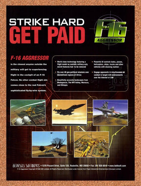 1999 F-16 Aggressor PC Original Advertisement / Retro Promo v2