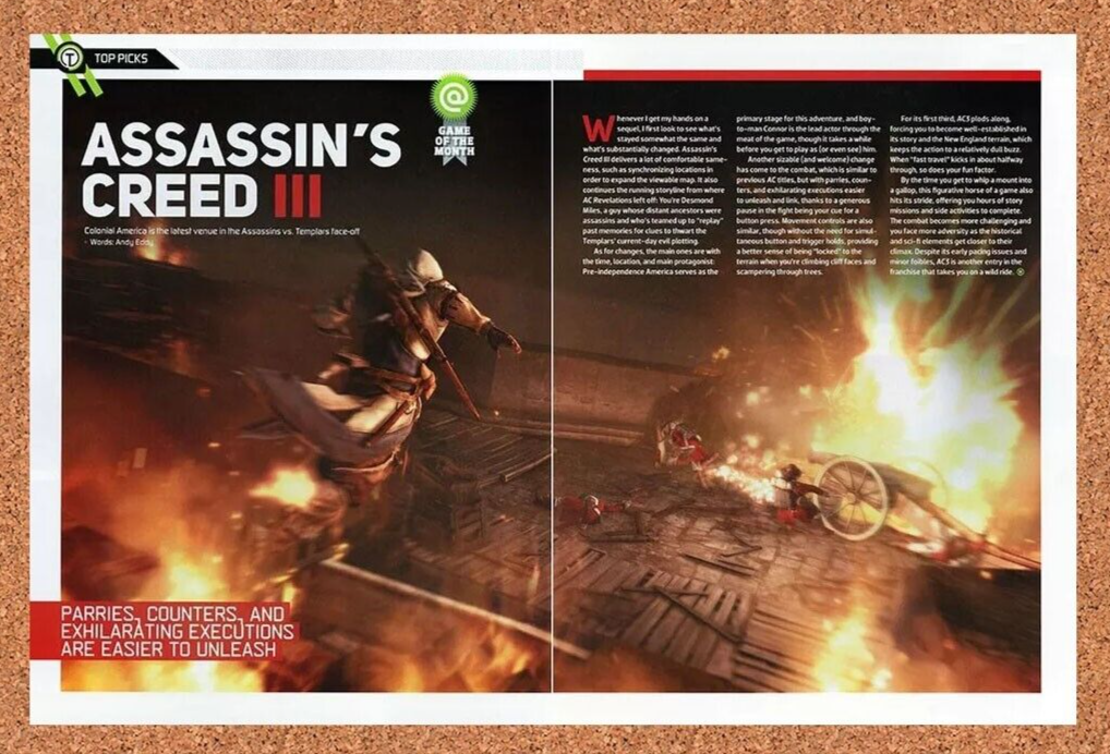 Assassin's Creed III Xbox 360 Original 2014 Ad Authentic Video Game Promo