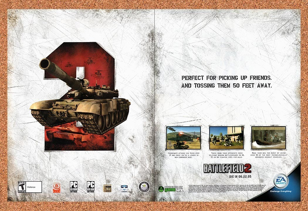 2005 Battlefield 2 PC Original Advertisement / Retro Promo v5