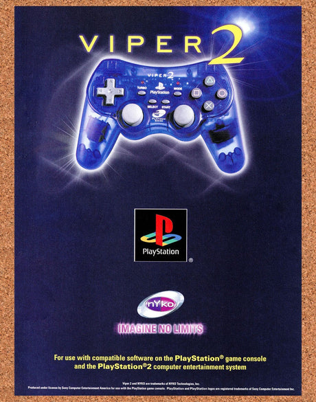 2001 PS1 Viper 2 Turbo Controller Original Advertisement / Retro Wall Art v1