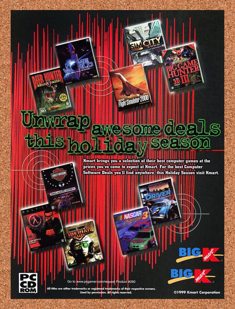 K-Mart PC Games Original 1999 Ad Authentic Retail Retro Video Game Promo