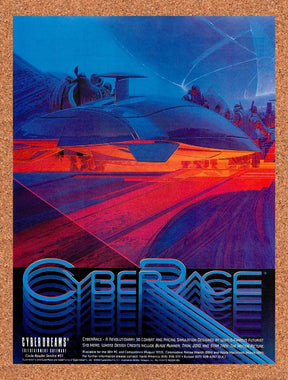 1994 CyberRace PC Original Advertisement / Retro Promo v1