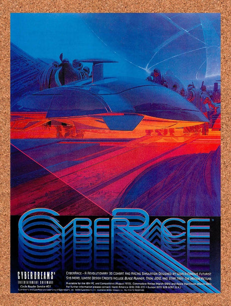 1994 CyberRace PC Original Advertisement / Retro Promo v1