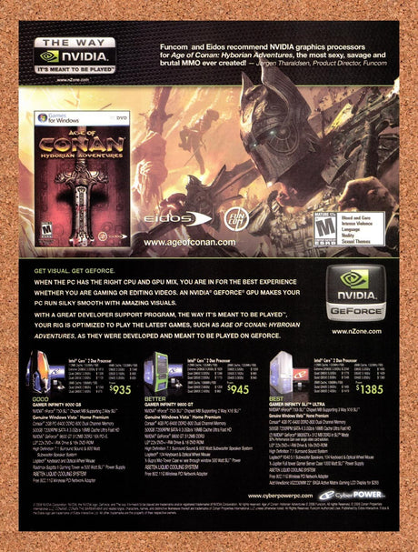 2008 Age Of Conan Hyborian Adventures nVidia Original Advertisement / Promo v4