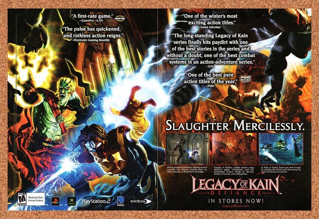 Legacy Of Kain Defiance Original 2002 Vintage Ad - Video Game Review Promo