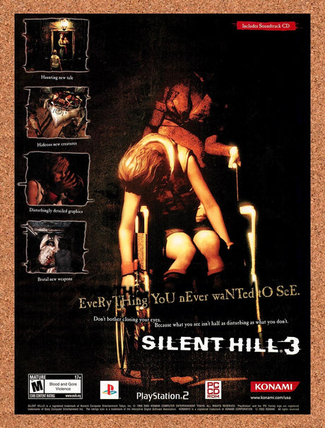 2003 Silent Hill 3 PS2 Original Advertisement / Retro Promo v2