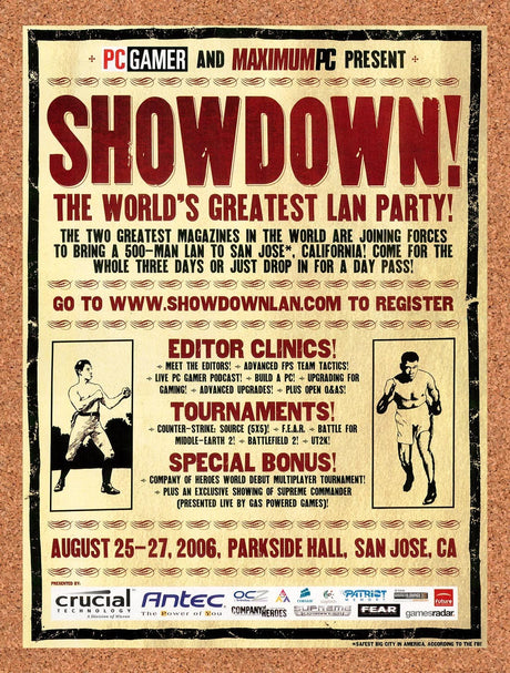 2006 Showdown Lan PC Gamer Original Advertisement / Retro Promo v4