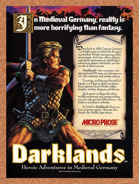 1992 Darklands IBM Original Advertisement / Retro Promo v1