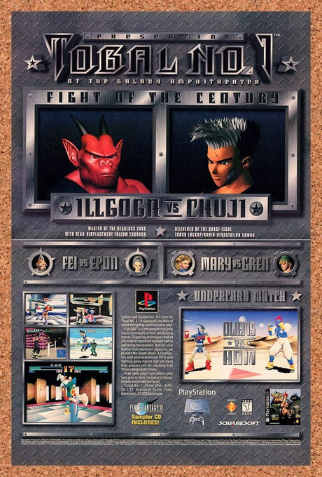 1997 Tobal No 1 PS1 Original Advertisement / Retro Promo v1