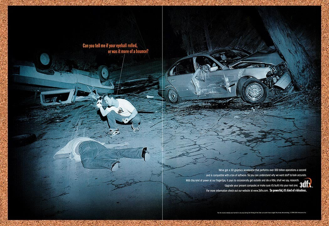 1999 Voodoo 3dfx 3d Graphics Accelerator Original Advertisement / Retro Promo v4