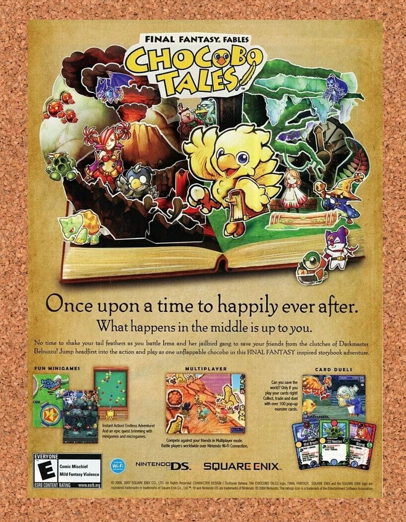 Final Fantasy Fables Chocobo Tales DS Original 2005 Ad Nintendo RPG Game Promo