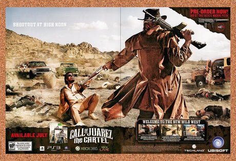 2011 Call Of Juarez The Cartel Xbox 360 Original Ad / Retro Wall Art v1