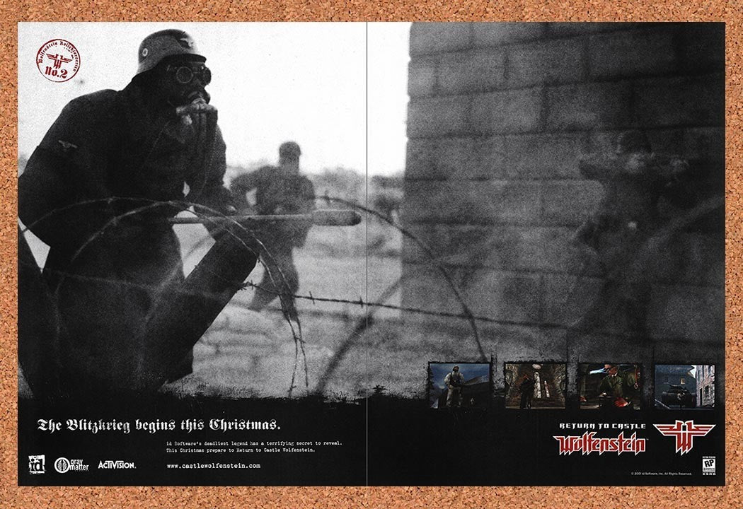 2001 Return To Castle Wolfenstein PC Original Advertisement / Retro Promo vc2