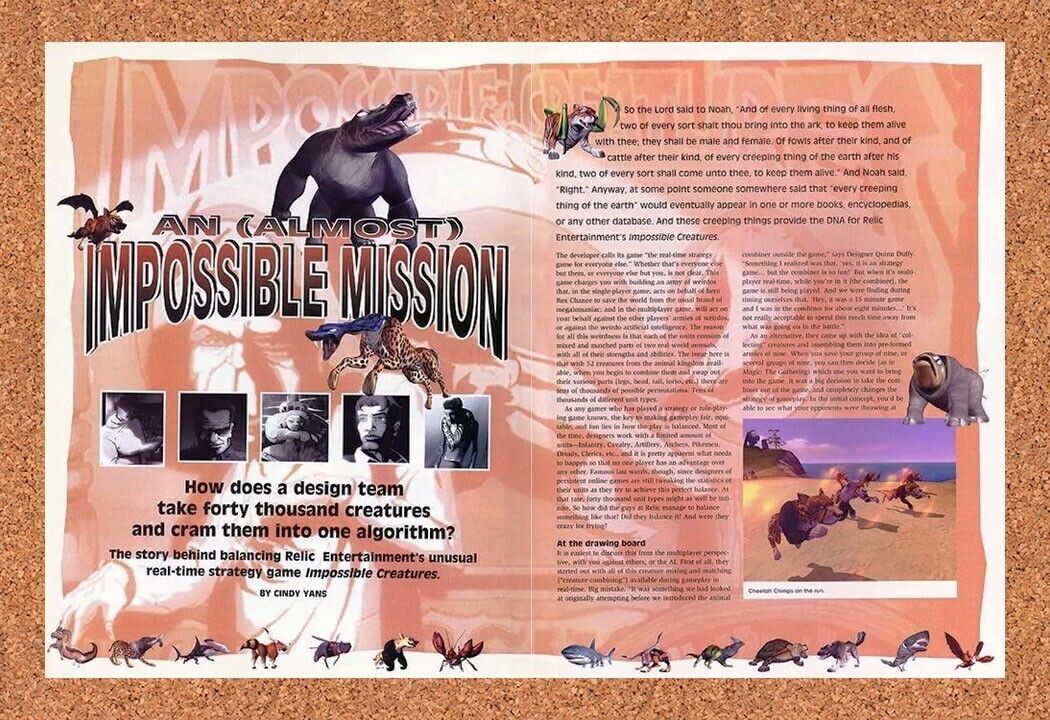 Impossible Creatures PC Original 2005 Ad Authentic RTS Windows Video Game Promo
