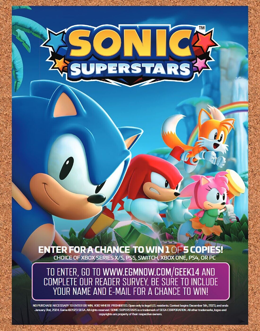 Sonic Superstars Switch Original 2023 Ad - Video Game Sweepstakes Promo
