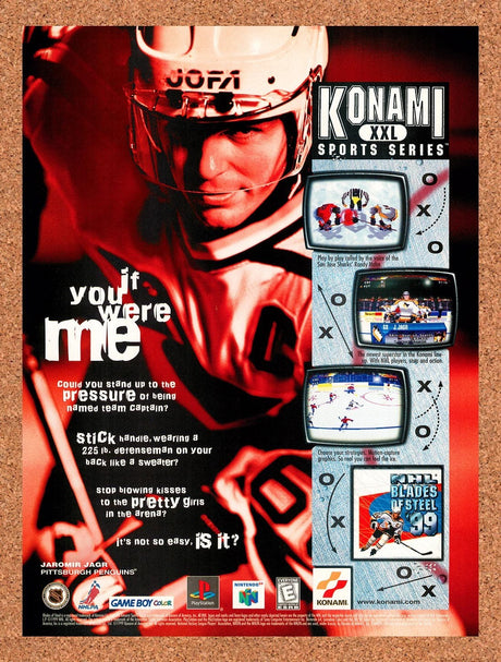 1999 Konami XXL Sports Series NHL Blades Of Steel Original Ad / Promo v5