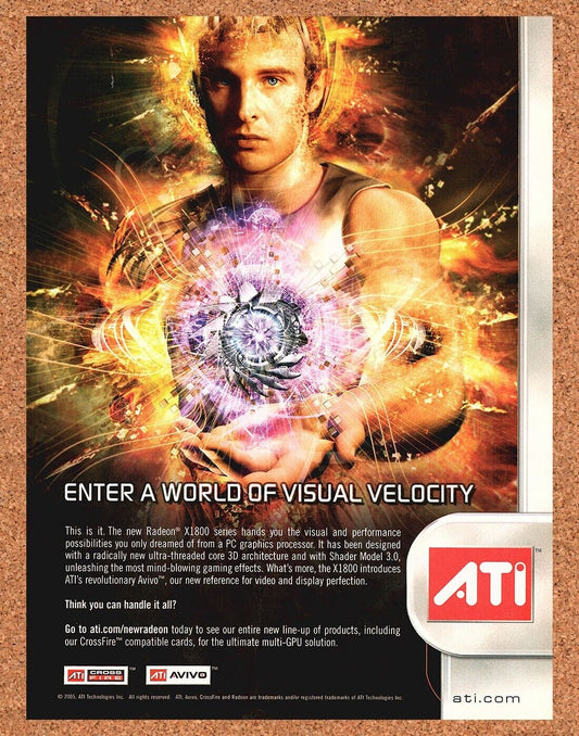 Original 2005 ATI X1800 Series GPU Vintage Ad - Retro Tech Promo Wall Art 1