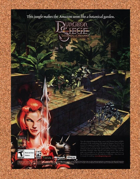 Dungeon Siege Legend Of Aranna PC Original 2005 Ad Authentic Video Game Promo