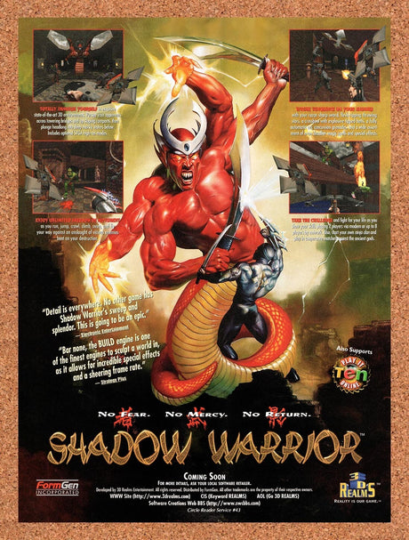 1996 Shadow Warrior PC Original Advertisement / Retro Wall Art v1