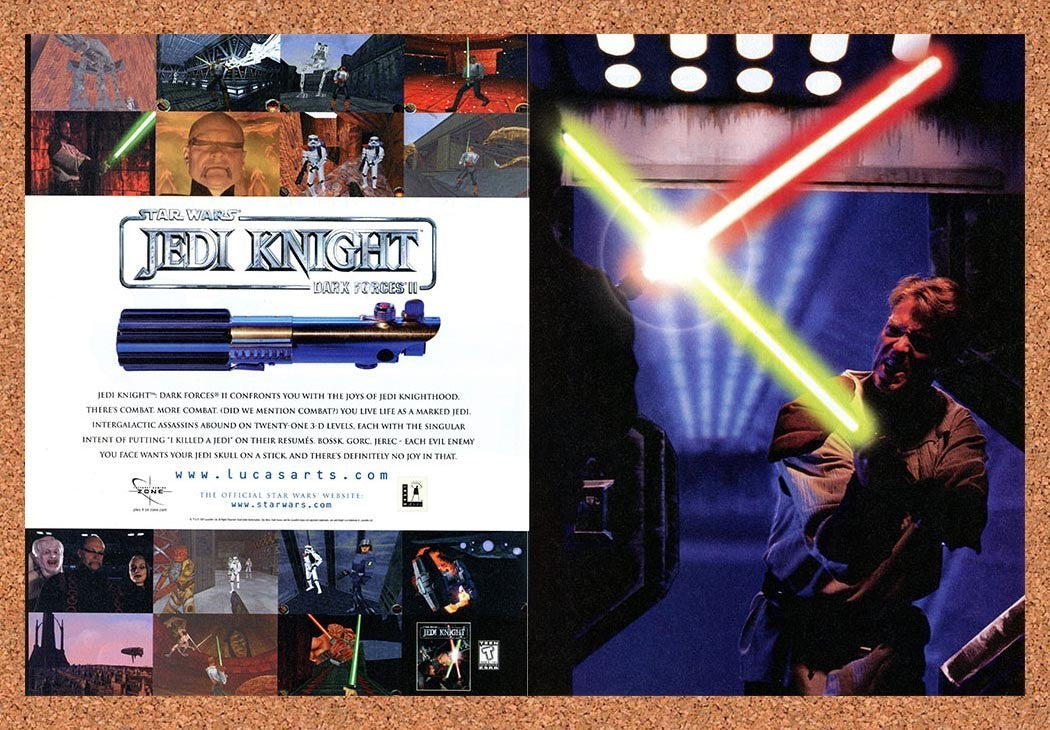1997 Star Wars Jedi Knight Dark Forces II PC Original Advertisement / Promo v1