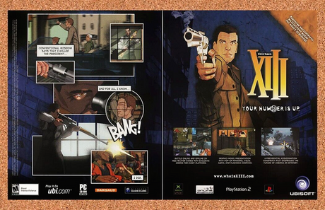 XIII Thirteen PS2 Original 2005 Ad Authentic Ubisoft FPS Video Game Art Promo