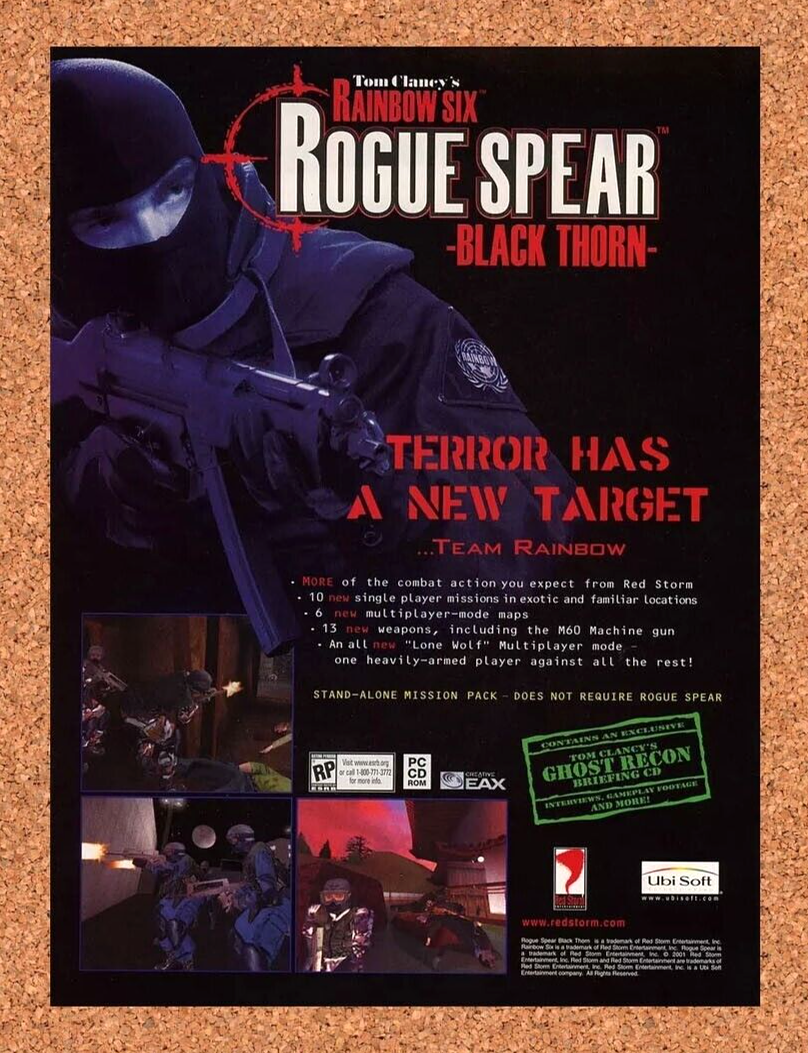 Rainbow Six Rogue Spear Black Thorn PC Original 2002 Ad Authentic Game Promo