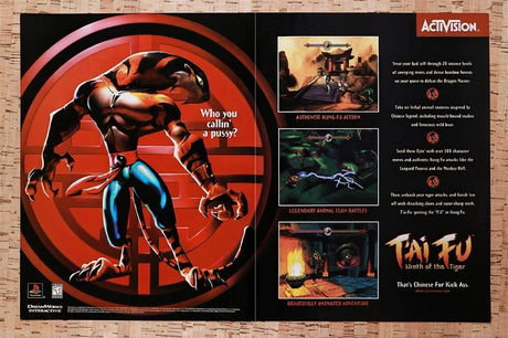 1998 Tai Fu Wrath Of the Tiger PS1 Original Advertisement / Retro Wall Art v1