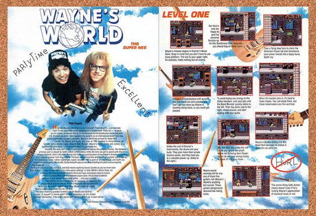 1993 Waynes World SNES Original Advertisement / Retro Wall Art v1