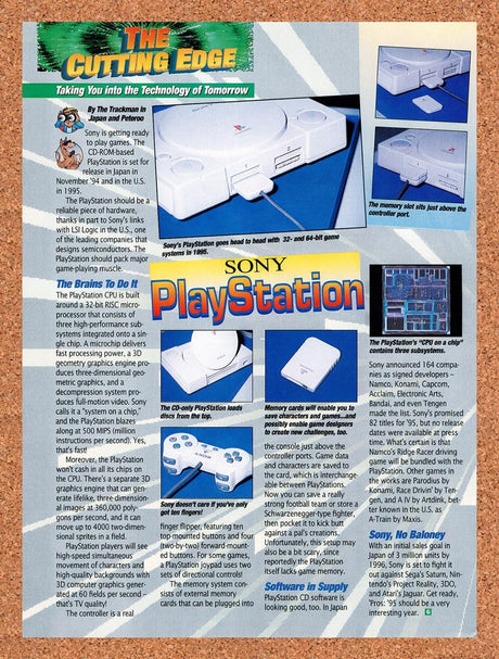 1994 Sony PS1 Early Look Original Advertisement / Retro Promo vc6