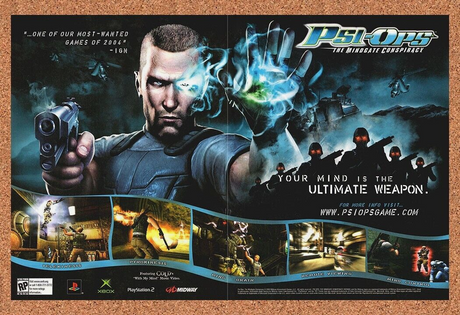 Psi-Ops Mindgate PS2 Original 2004 Print Ad Authentic Video Game Art Promo