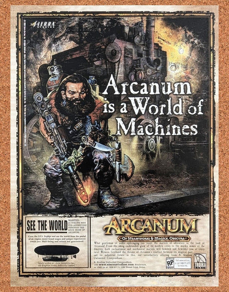 Arcanum Steamworks And Magick PC Original 2002 Ad Authentic Video Game Promo v1