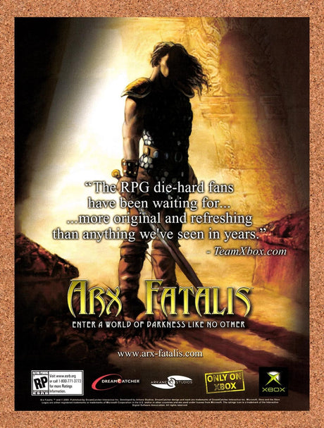 2003 Arx Fatalis Xbox Original Advertisement / Retro Wall Art v1