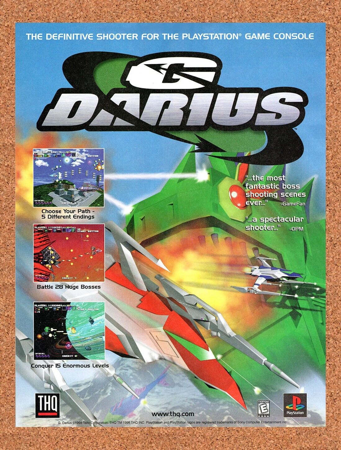1998 G-Darius PS1 Original Advertisement / Retro Wall Art v1