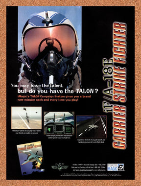 1998 iF/A-18E Carrier Strike Fighter PC Original Advertisement / Retro Promo v1