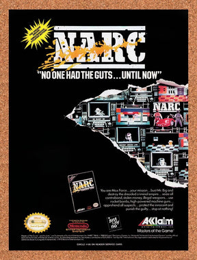 1990 NARC NES Original Advertisement / Retro Wall Art v1