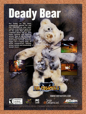 2000 Fur Fighters Dreamcast Original Advertisement / Retro Promo v3