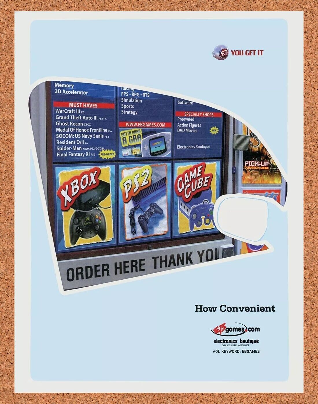 EB Games Original 2003 Ad Authentic Xbox PS2 Nintendo Funny Video Game Promo