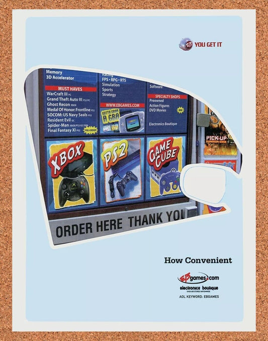 EB Games Original 2003 Ad Authentic Xbox PS2 Nintendo Funny Video Game Promo