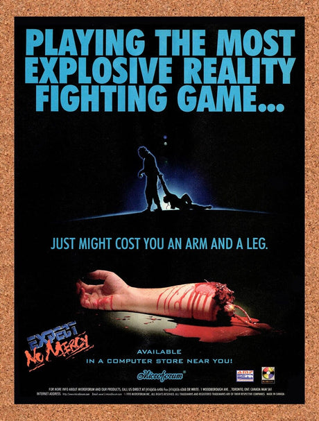 Expect No Mercy PC Original 1995 Vintage Ad - Gory Video Game Promo