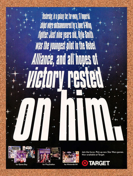 1996 Star Wars Video Games At Target Original Ad / Retro Wall Art v7