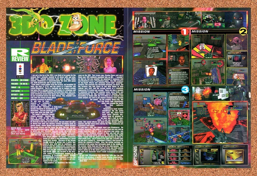1995 Blade Force 3DO Original Advertisement / Retro Promo vr1
