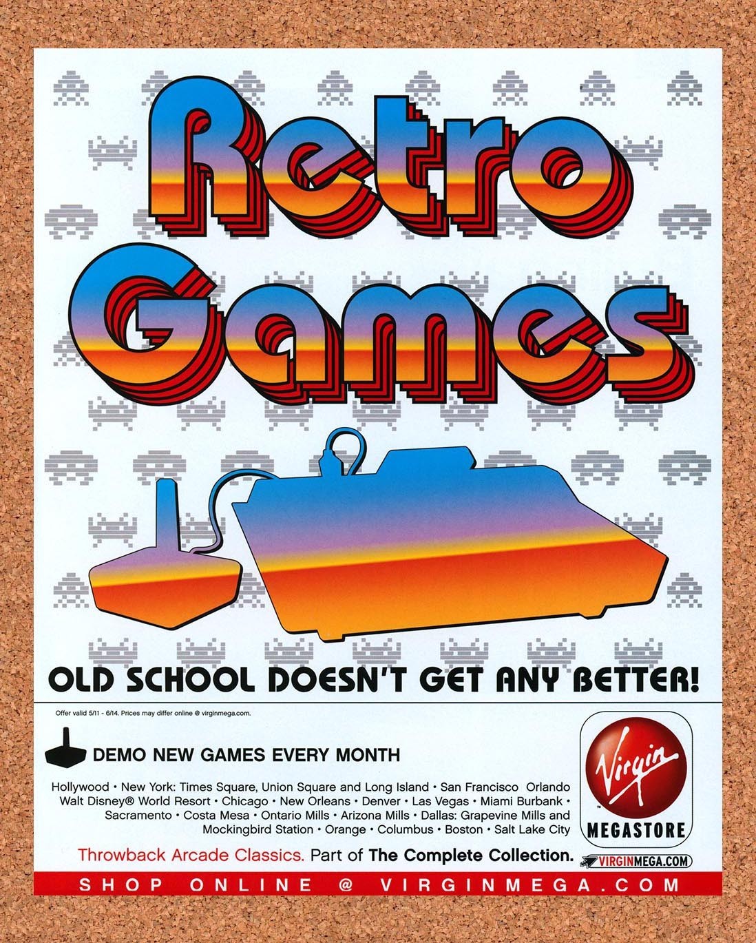 2004 Virgin Megastore Retro Games Original Advertisement / Retro Promo v1