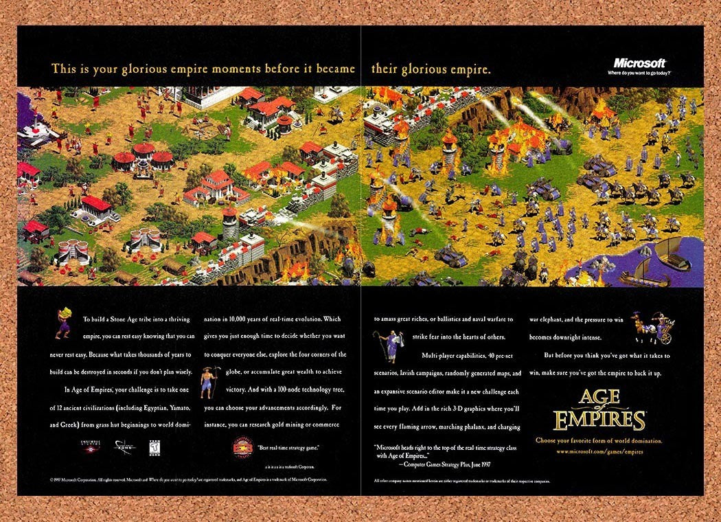 1997 Age Of Empires PC Original Advertisement / Retro Promo v1