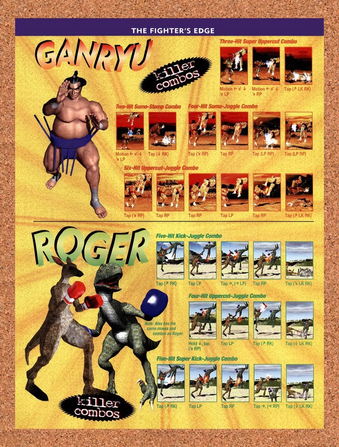 1996 Tekken 2 Ganryu & Roger Combos Original Advertisement / Retro Promo vr3