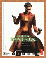 Enter The Matrix PS2 Original 2003 Ad Authentic Atari Video Game Release Promo