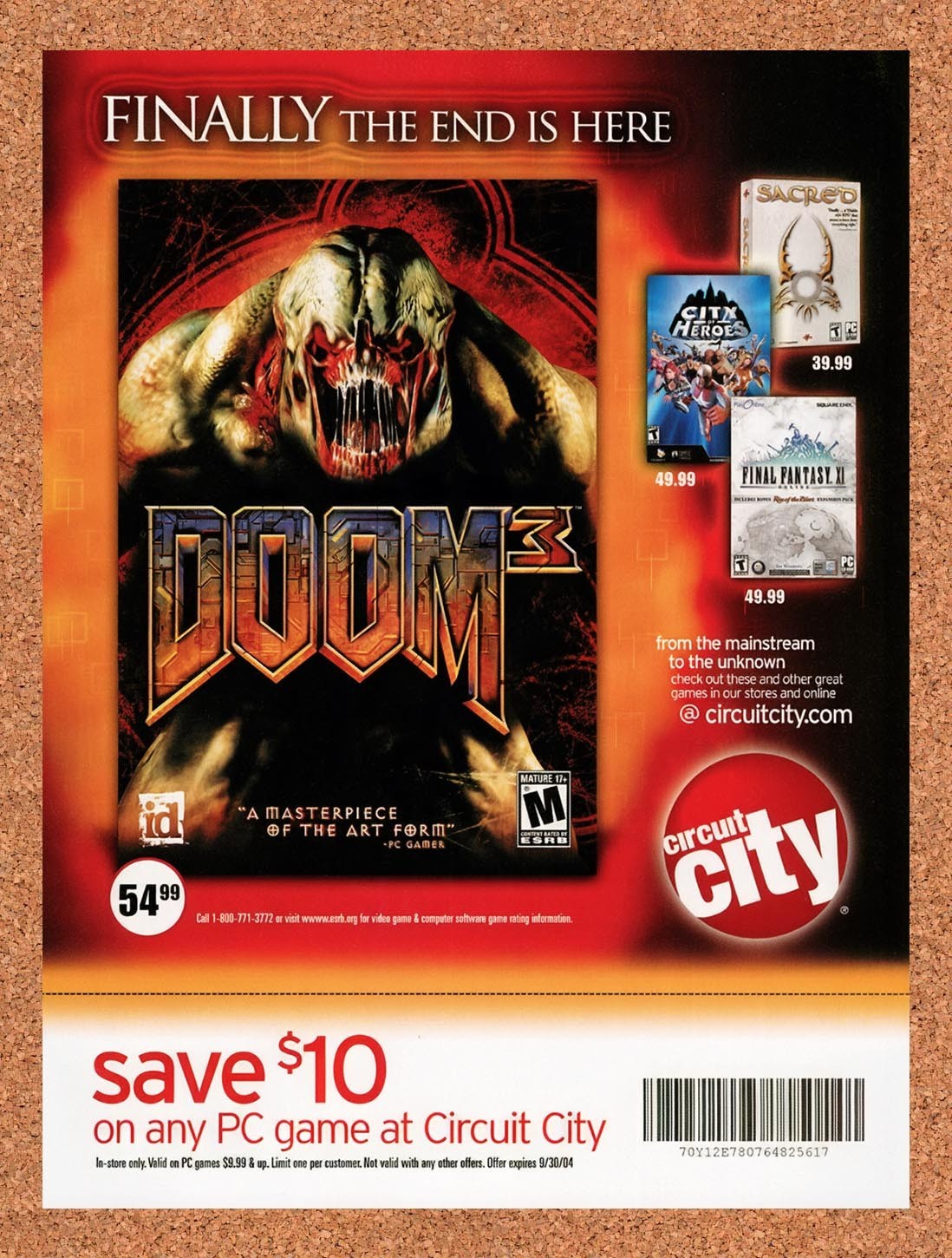 2004 Doom 3 Circuit City Original Advertisement / Retro Promo v9