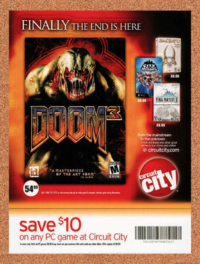 2004 Doom 3 Circuit City Original Advertisement / Retro Promo v9