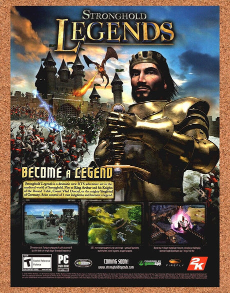 Stronghold Legends Original 2006 Print Ad Authentic Big Box PC Video Game Promo