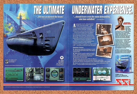 Silent Hunter PC Original 1997 Vintage Ad - SSI Video Game Promo