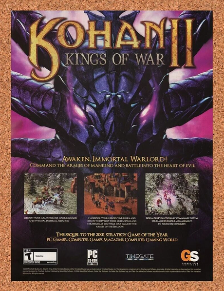 Kohan II Kings Of War PC Original 2006 Ad Authentic RTS Video Game Promo